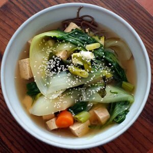 Miso Soup with Bok Choy and Tempeh