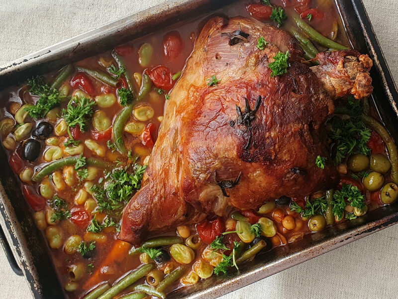 Roasted Lamb in Rich Tomato Sauce