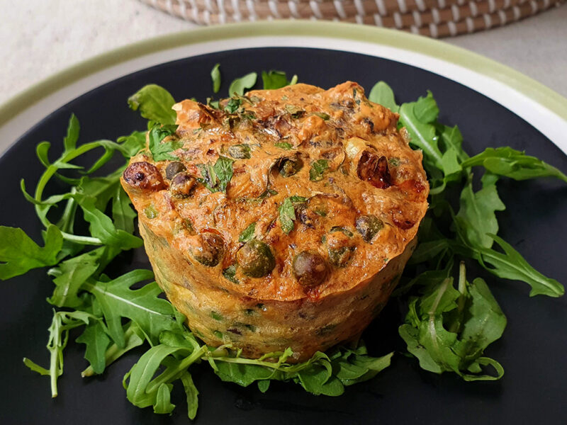 Sardine and Pea Egg Muffin