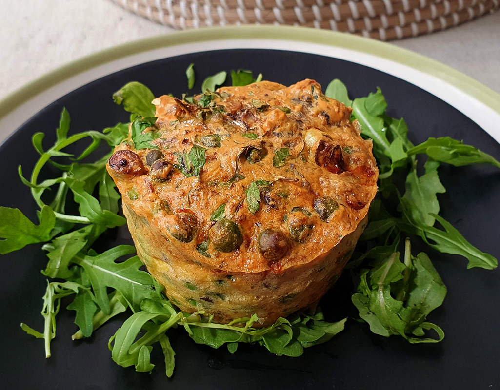 Sardine and Pea Egg Muffin