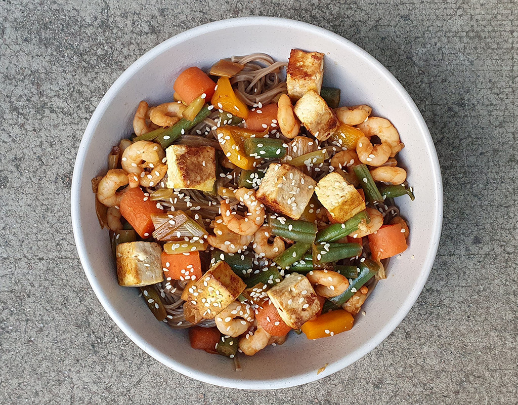 Tofu and Prawn Stir-Fry
