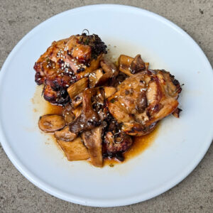 Air Fryer Teriyaki Chicken Thighs Stuffed with Mushrooms