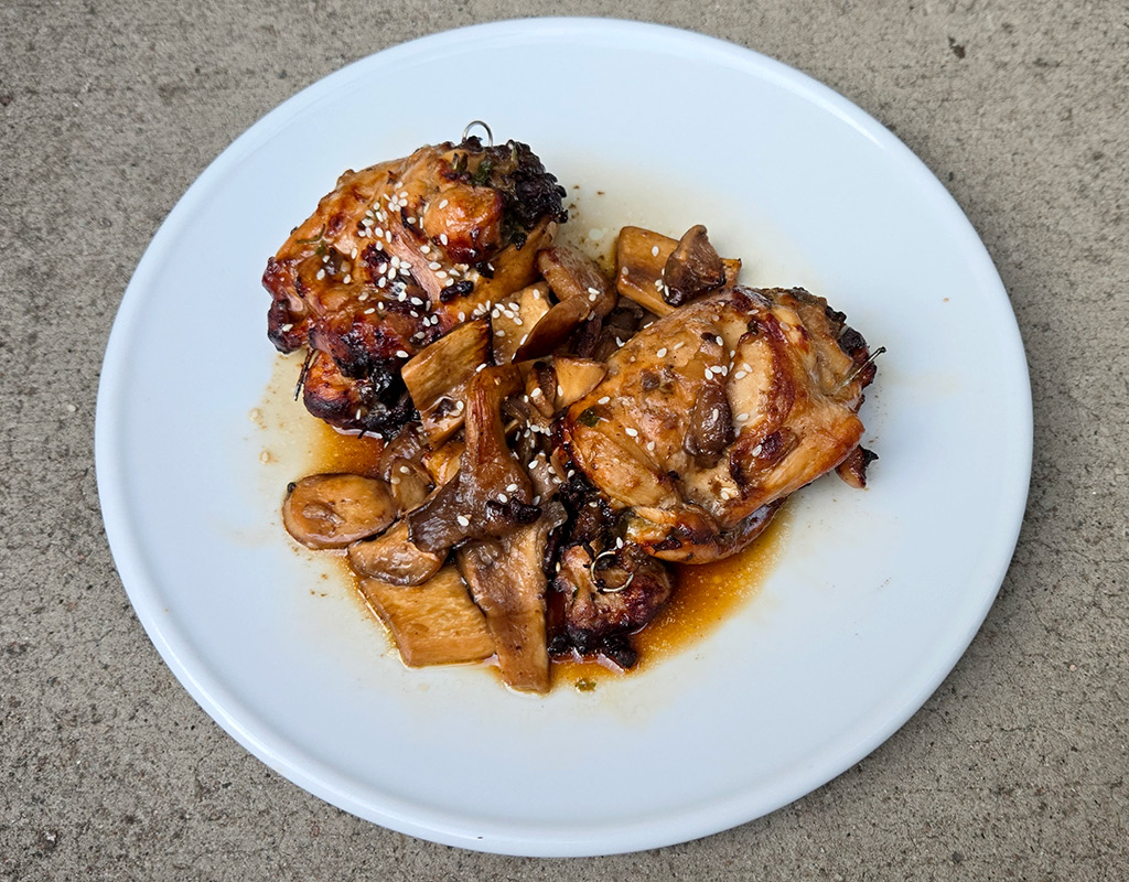 Air Fryer Teriyaki Chicken Thighs Stuffed with Mushrooms