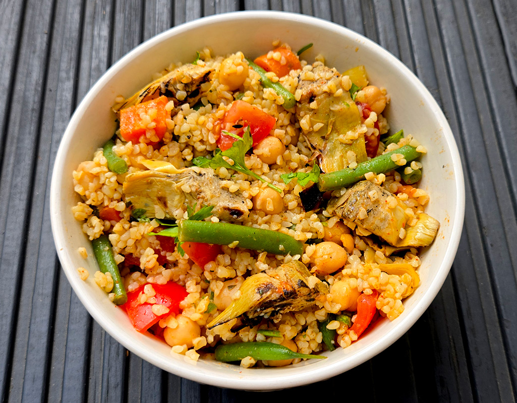 Bulgur Wheat and Artichoke Salad