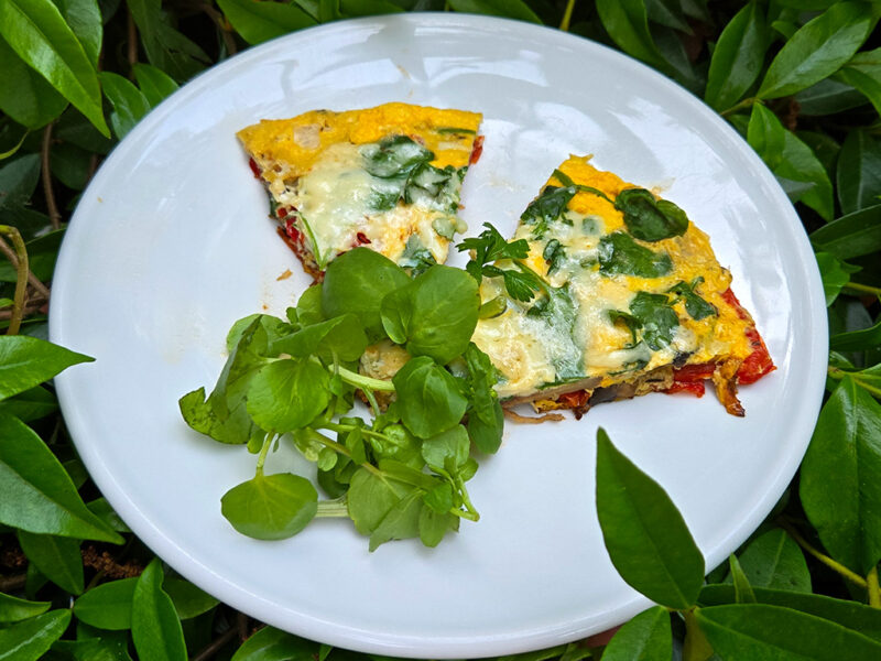 Mushroom and Watercress Frittata