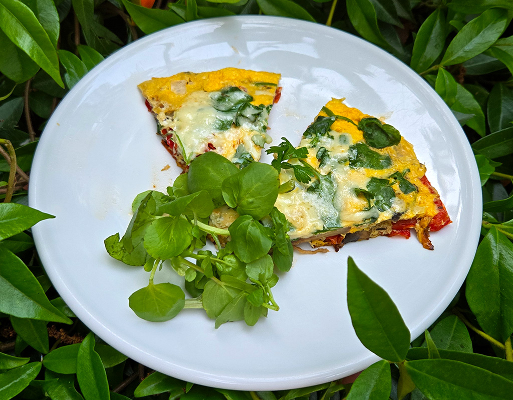 Mushroom and Watercress Frittata