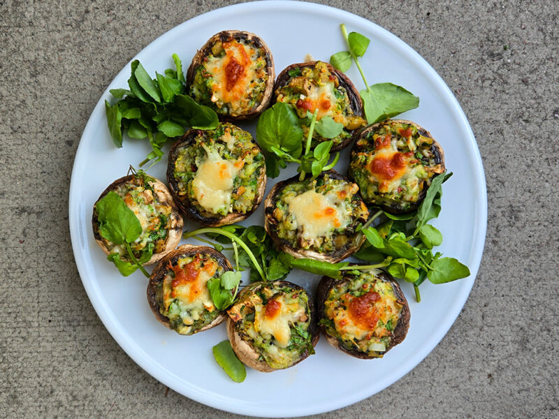 Prawn and Courgette Stuffed Mushrooms