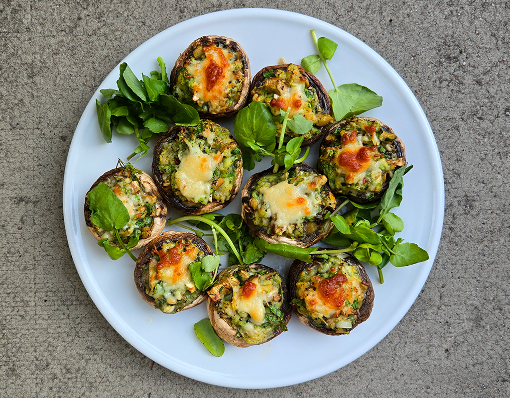 Prawn and Courgette Stuffed Mushrooms