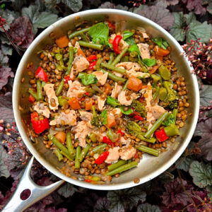Salmon with Lentils and Greens