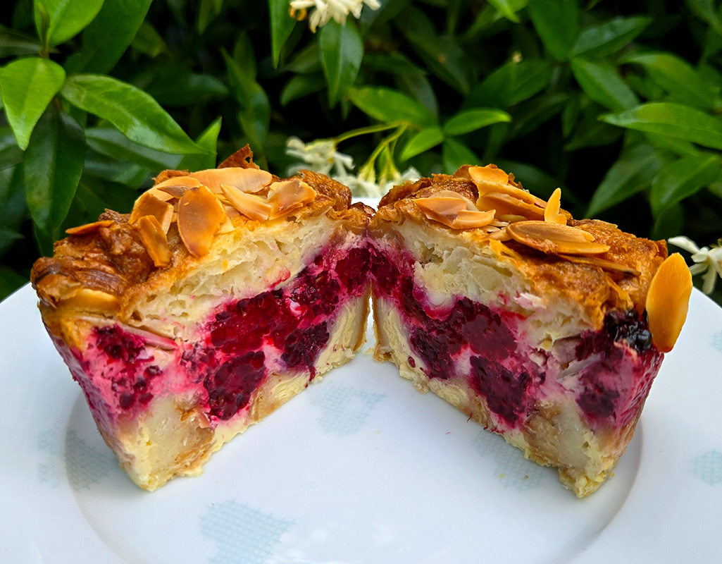 Blackberry and Almond Croissant Pudding