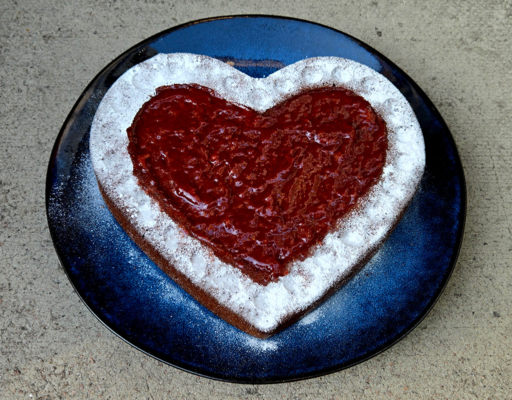 Chocolate and Strawberry Jam Cake