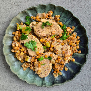 Pork Medallions with Lentils