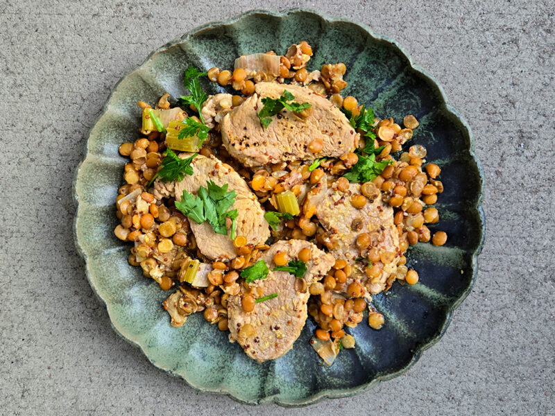 Pork Medallions with Lentils
