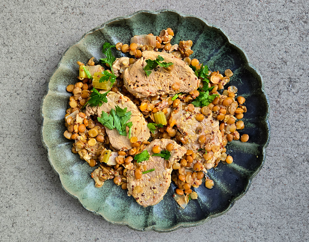 Pork Medallions with Lentils
