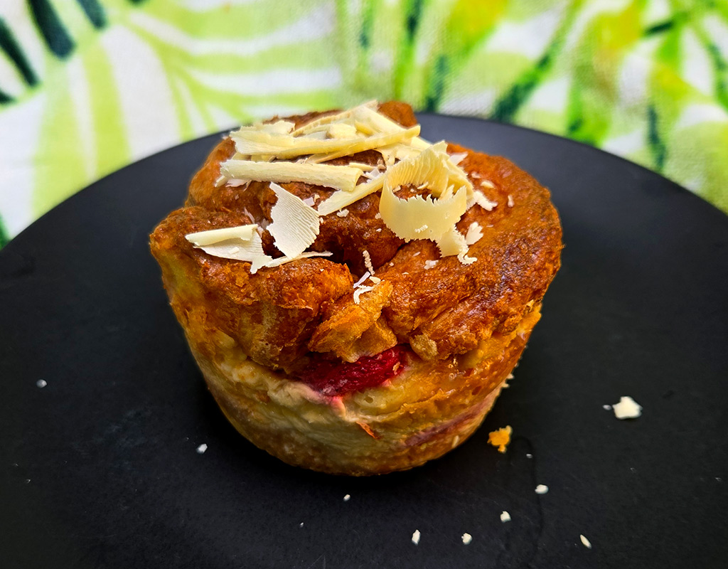 Strawberry and White Chocolate Croissant Pudding