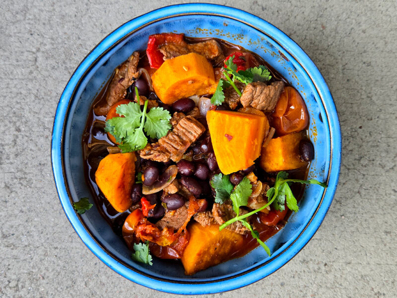 Beef, Black Bean and Sweet Potato Stew