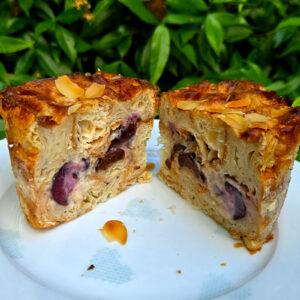 Cherry and Almond Croissant Pudding