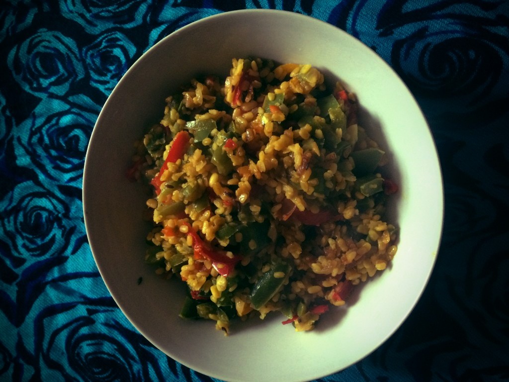 Pepper and lentils